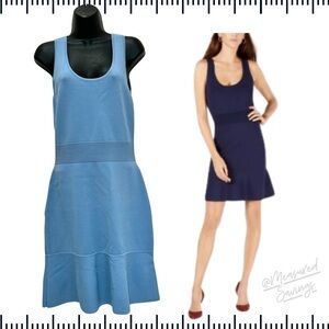MICHAEL Michael Kors [EUC - Small] Peplum Hem Scuba Dress - Light Blue